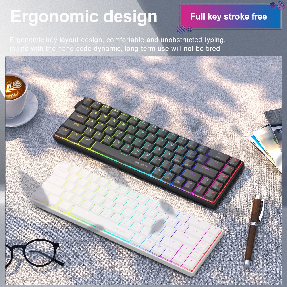 E-YOOSO A68 RGB Mini Slim USB  - огляд і ціна Pc Gaming Pink
