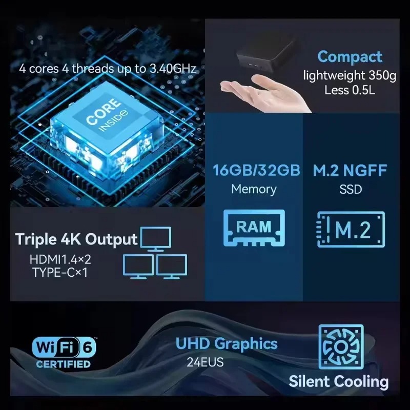 Intel Core i3 6100 MINI PC Hot - огляд і ціна Pc Gaming Intel