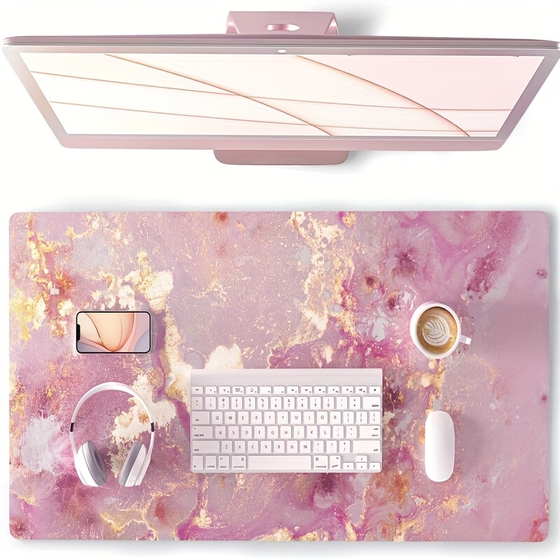 Large Pink Marble Desk Mat Rub - огляд і ціна Pc Gaming Pink