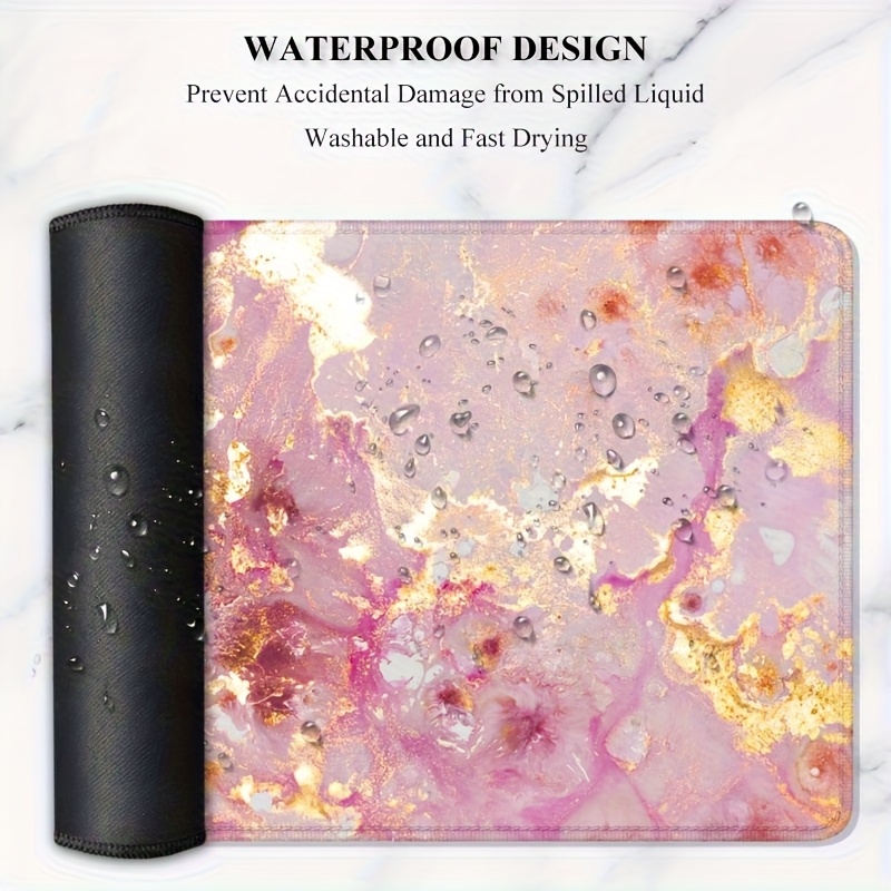 Large Pink Marble Desk Mat Rub - огляд і ціна Pc Gaming Pink